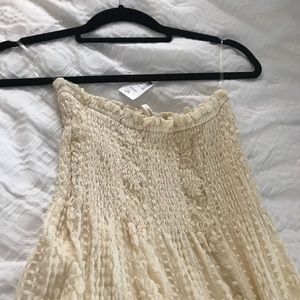 strapless ankle length dress with lining